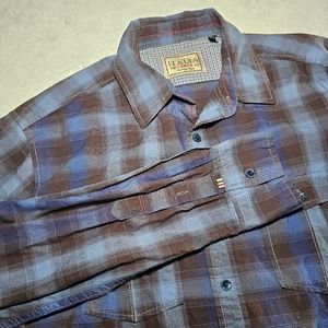 Vintage Italia 1958 Mens Large Blue Plaid All Over Print Lightweight